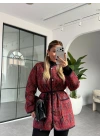 LACİVERT JAKAR DESEN CEKET