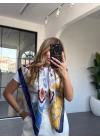 LACİVERT KARIŞIK DESEN İPEK ŞAL