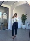 LACİVERT KEMERLİ PREMİUM KUMAŞ PANTOLON