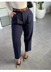 LACİVERT KEMERLİ PREMİUM KUMAŞ PANTOLON