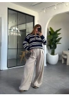 LACİVERT KREM POLO YAKA KAZAK