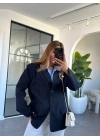 LACİVERT ÇİFT CEPLİ KRUVAZE YAKA CEKET