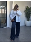 LACİVERT SATEN PANTALON