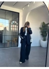 LACİVERT ŞERİT DETAYLI PANTOLON TAKIM