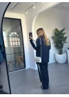 LACİVERT ŞERİT DETAYLI PANTOLON TAKIM