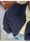 LACİVERT TORBA CEPLİ BOMBER CEKET