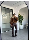 LEOPAR DESEN BİSİKLET YAKA PREMİUM KÜRK