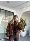 LEOPAR DESEN BİSİKLET YAKA PREMİUM KÜRK