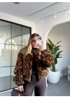 LEOPAR DESEN BİSİKLET YAKA PREMİUM KÜRK
