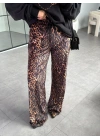 LEOPAR DESEN KADİFE PANTOLON