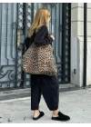 Leopar Desen Tote Çanta