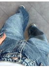 MAVİ BAGGY YANLARI KEMER AKSESUARLI JEAN