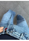 MAVİ KUŞAKLI WİDE LEG JEAN