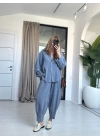MAVİ YUMOŞ DOKULU MODAL TAKIM