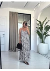 MÜRDÜM KEMER DETAY ASKILI SATEN ELBİSE