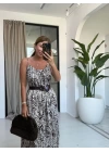 MÜRDÜM KEMER DETAY ASKILI SATEN ELBİSE