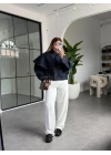 PELERİN DETAY JEAN CEKET
