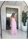 PEMBE ASKILI ELBİSE