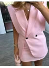 PEMBE ASTARLI YELEK ETEK TAKIM