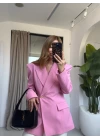 PEMBE GOLD DÜĞMELİ VATKALI CEKET