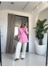PEMBE GOLD DÜĞMELİ VATKALI CEKET