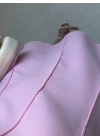 PEMBE KISA KOL MİNİ ELBİSE