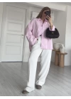 Pembe Oversize Gömlek