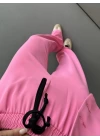 Pembe Pantolon Şerit Detaylı Kısa Ceket Takım