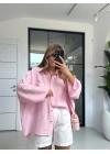 PEMBE SALAŞ KETEN GÖMLEK