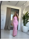 PEMBE STRAPLEZ BEGONYA ELBİSE