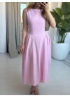 PEMBE TASARIM KETEN ELBİSE