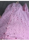 PEMBE V YAKA BALON KOL FİSTO ELBİSE