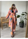 Renkli Pantolonlu Kimono Takım