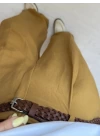 Safran Örgü Kemerli Pantalon