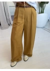 Safran Örgü Kemerli Pantalon