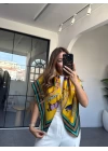 SARI AT DESENLİ İPEK ŞAL