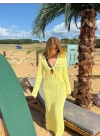 Sarı Beach Cover-Up Elbise