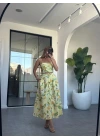 SARI ÇİÇEKLİ CROP ETEK TAKIM