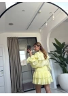 SARI FIRFIR MİMOZA ELBİSE