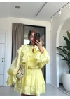 SARI FIRFIR MİMOZA ELBİSE
