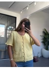 SARI GOLD DÜĞMELİ KISA KOL TRİKO HIRKA