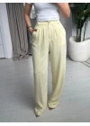 SARI GOLD DÜĞMELİ PİLELİ PANTOLON