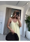 SARI İP ASKI ORGANİK ELBİSE