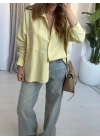 SARI POPLİN GÖMLEK
