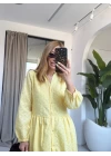 SARI UZUN KOL FİSTO ELBİSE