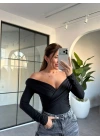 SİYAH DEKOLTE DETAY BODYSUİT