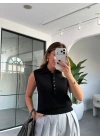 SİYAH DÜĞMELİ YELEK