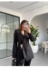 SİYAH GOLD AKSESUAR DETAY BAĞLAMALI BLAZER CEKET