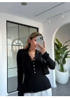 SİYAH GOLD ÇITÇITLI TRİKO BLUZ
