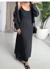 SİYAH GÖMLEK ELBİSE İKİLİ TAKIM